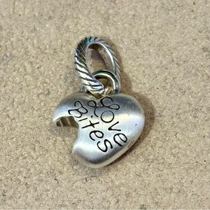 🆕Listing! Brighton Love Bites charm Brushed silver heart missing a bite Retired